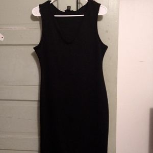 Black ribbed Midi Dress